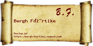 Bergh Fürtike névjegykártya